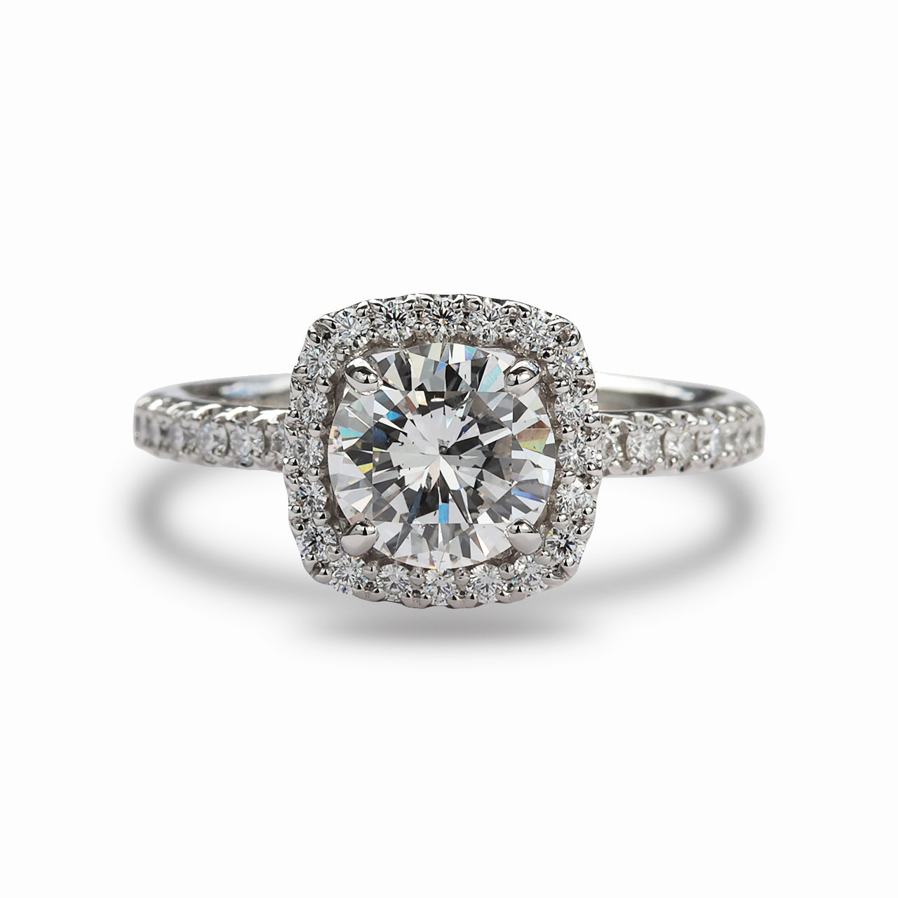 【オーダー】1ct ・ラウンドカット・リング｜Square Halo