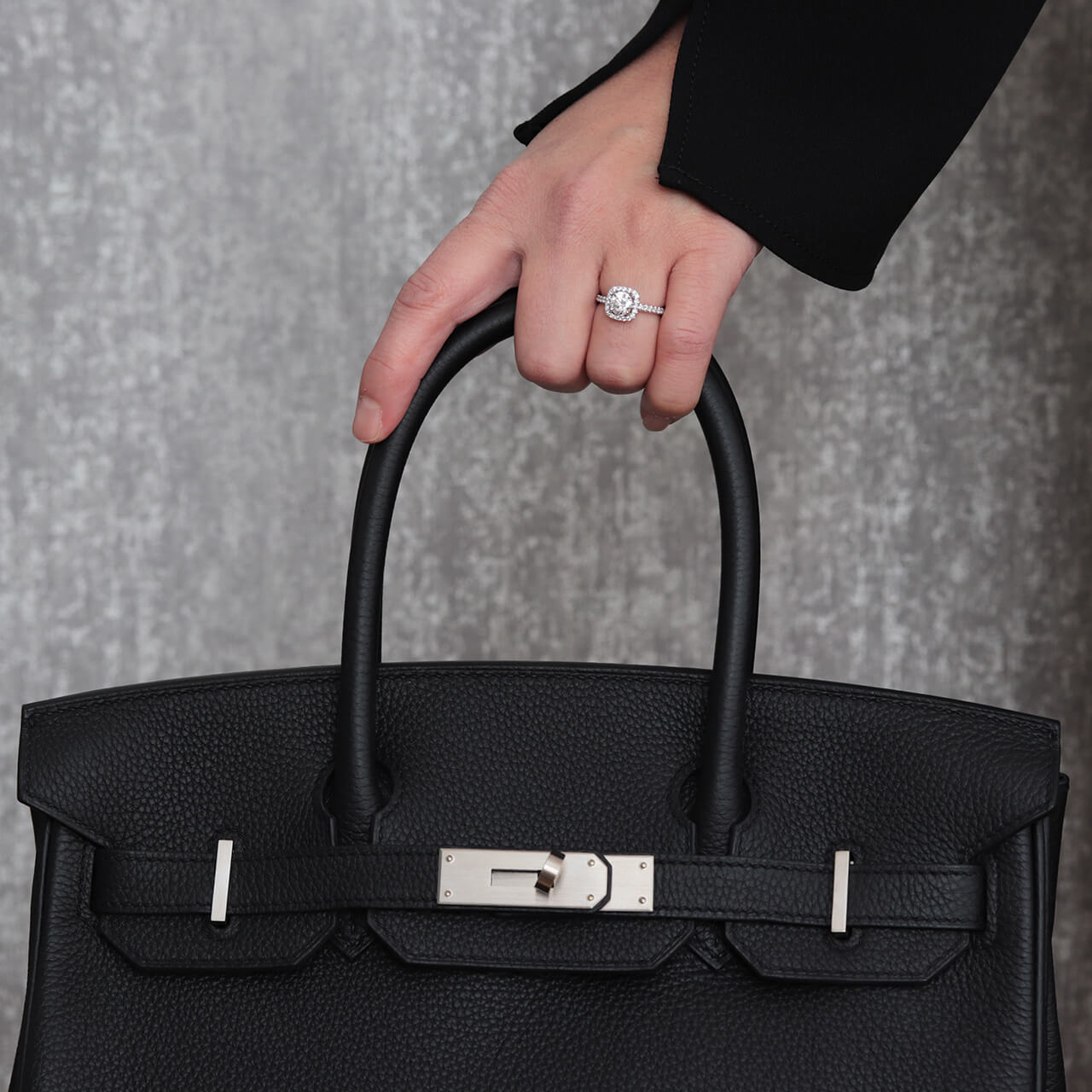 【オーダー】1ct ・ラウンドカット・リング｜Square Halo