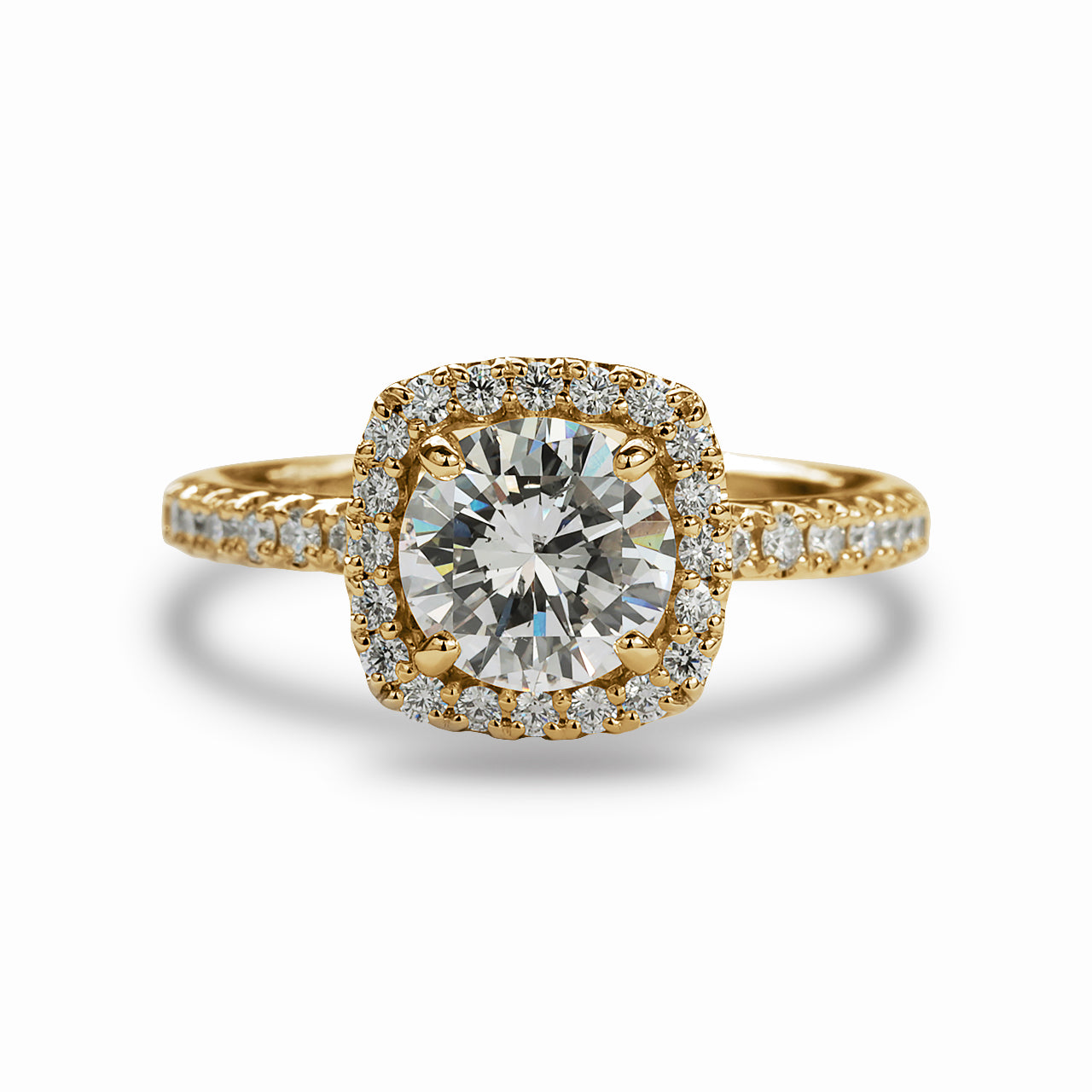 【オーダー】1ct ・ラウンドカット・リング｜Square Halo