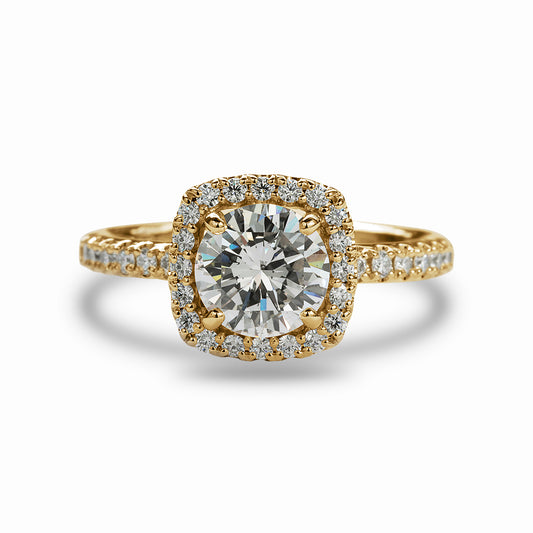 【オーダー】1ct ・ラウンドカット・リング｜Square Halo