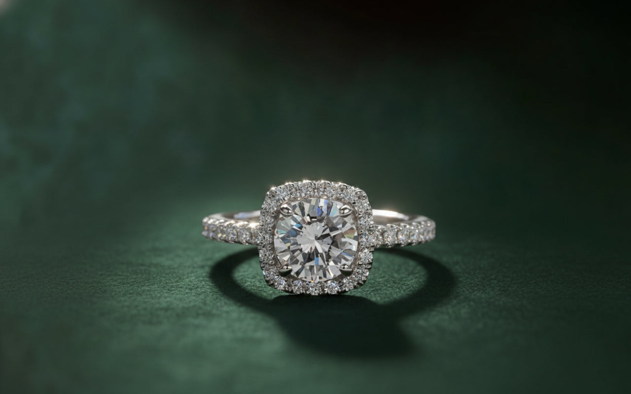 【オーダー】1ct ・ラウンドカット・リング｜Square Halo