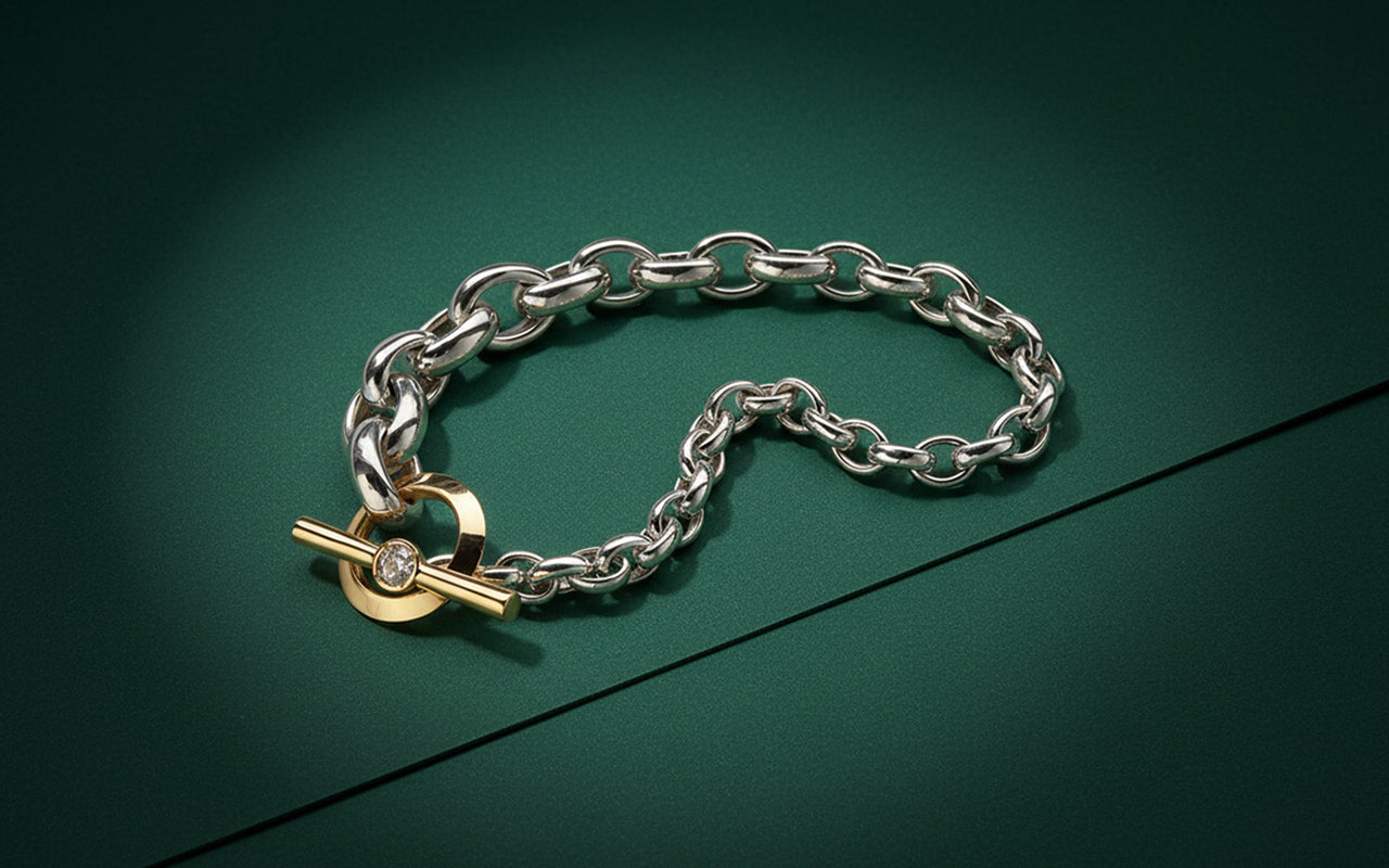 【オーダー】0.3ct・ ラウンドカット・ブレスレット｜Pivot / Oval Gradation.Bicolor