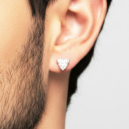 【オーダー】1ct ・トリリアントカット・ピアス（片耳用）｜Trilliant Fortress