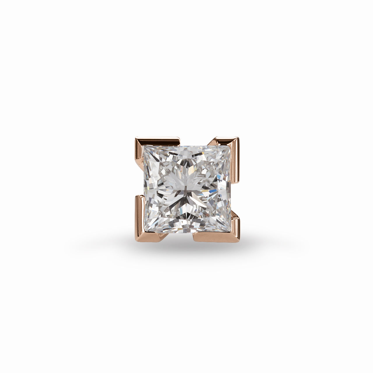 【オーダー】1ct ・プリンセスカット・ピアス（片耳用）｜Square Fortress