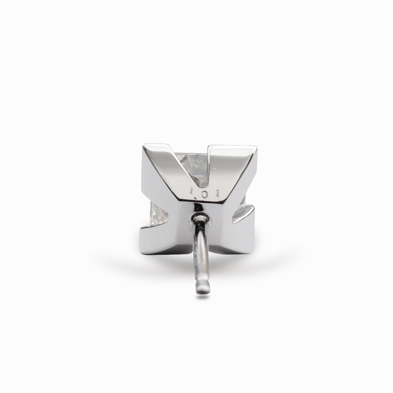 【オーダー】1ct ・プリンセスカット・ピアス（片耳用）｜Square Fortress