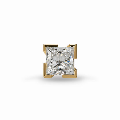 【オーダー】1ct ・プリンセスカット・ピアス（片耳用）｜Square Fortress